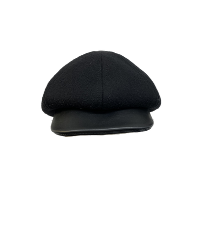 Casquette gavroche drap et cuir