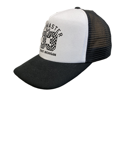 Casquette trucker blanche BUCO print buco 33 côté 2